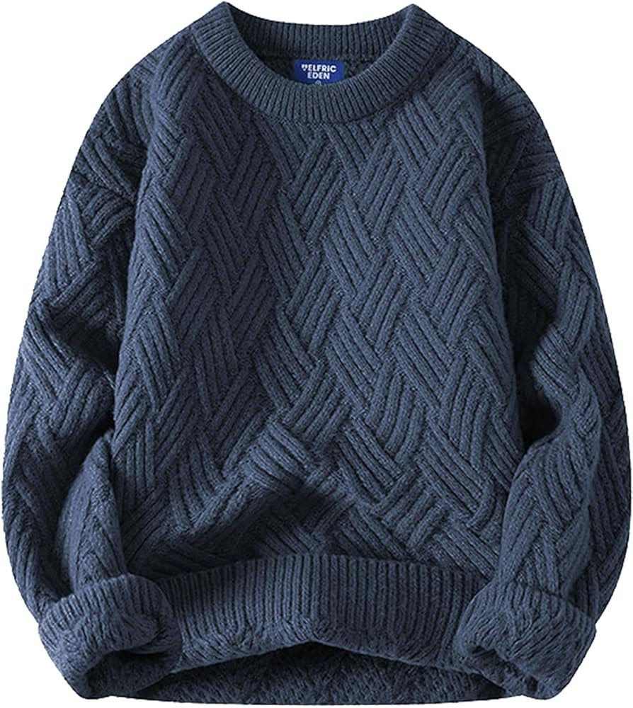 Aelfric Eden Vintage Oversized Sweaters Crewneck Knit Pullover Baggy Loose Casual Cable Sweater 2... | Amazon (US)