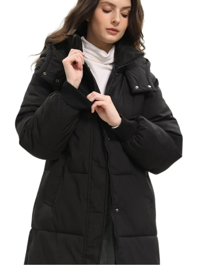 PUFFIT Women Long Puffer Jacket Hood Winter Water Repellent Wind-resistant Warm Ladies Quilted Pa... | Walmart (US)
