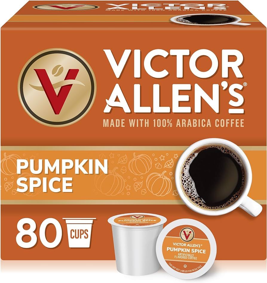 Victor Allen's Coffee Pumpkin Spice Flavored, Medium Roast, 80 Count, Single Serve Coffee Pods fo... | Amazon (US)