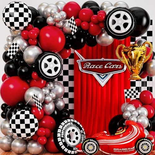 ALL-IN-1 Race Car Balloon Arch Kit with BONUS Trophy & Number 2 - Cars Balloon Garland Kit for Li... | Amazon (US)