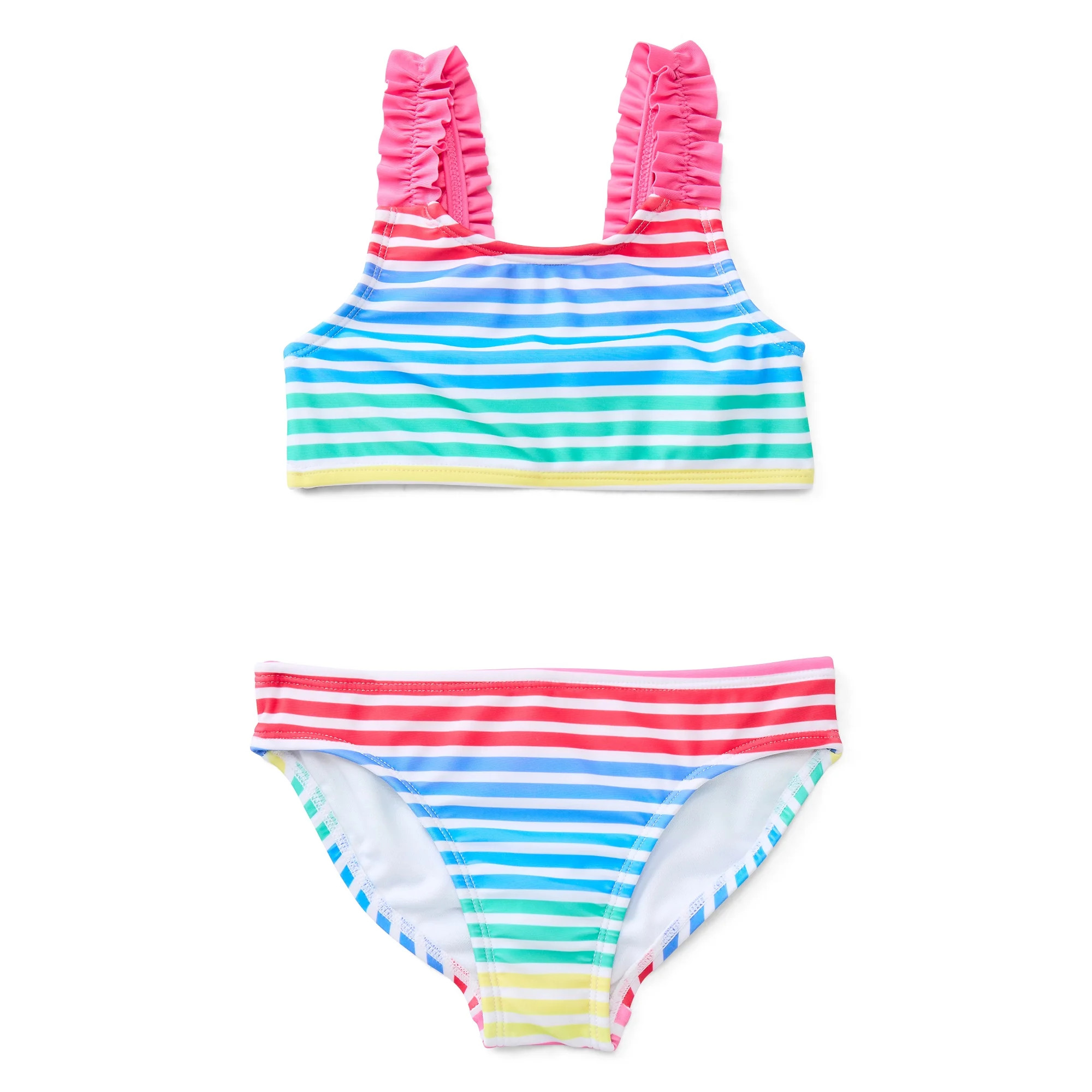 Wonder Nation Girls Everyday Bikini Swim Set with UPF 50+, 2-Piece, Sizes 4-18 | Walmart (US)