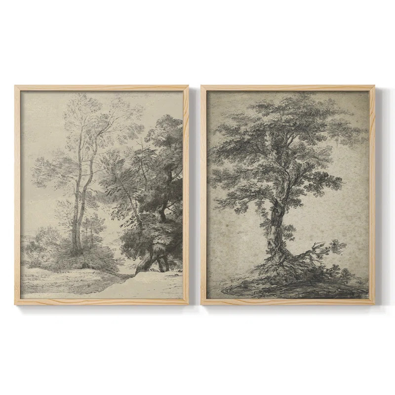 " Vintage Sketch I " 2 - Pieces | Wayfair North America