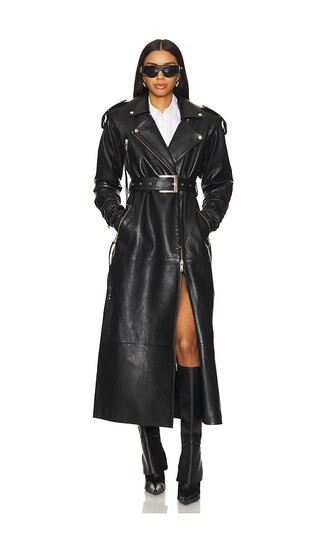 Knightley Leather Trench Coat in Black | Revolve Clothing (Global)