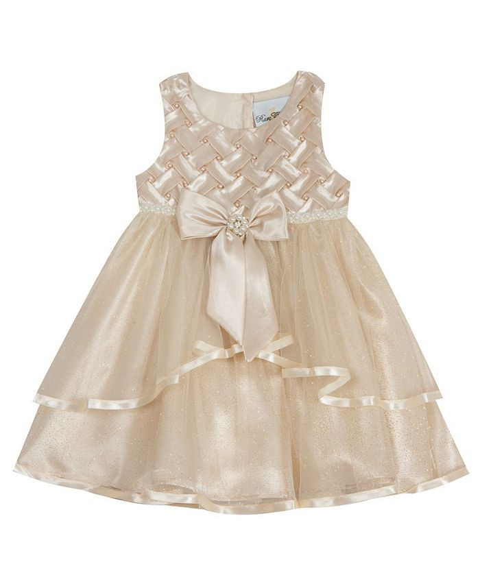 Rare Editions Baby Girls Taupe Basketweave Dress & Reviews - Dresses - Kids - Macy's | Macys (US)