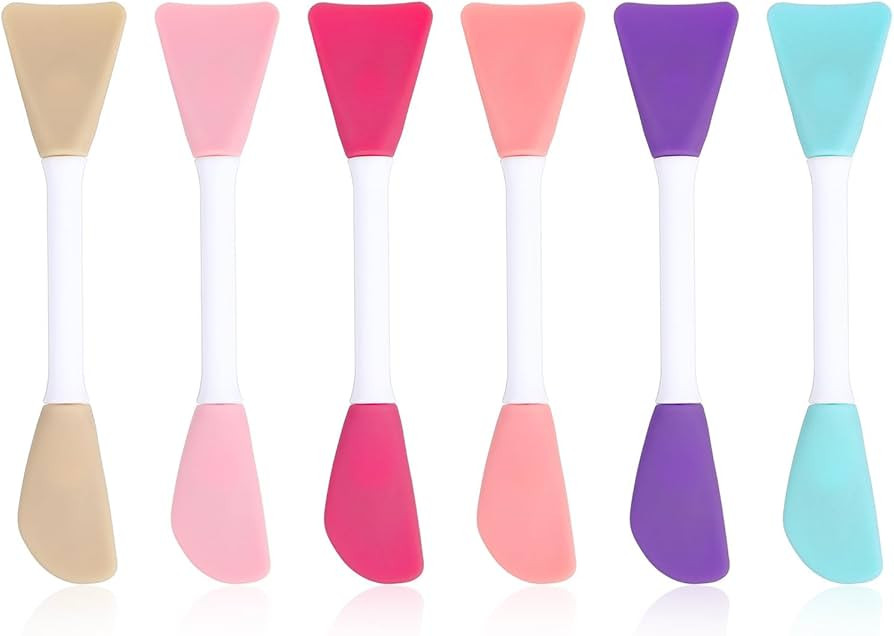 Mask Spatula, 6 Pcs Durable Dual-head Silicone Mask Applicator & Lotion Spatula for Women Skincar... | Amazon (US)