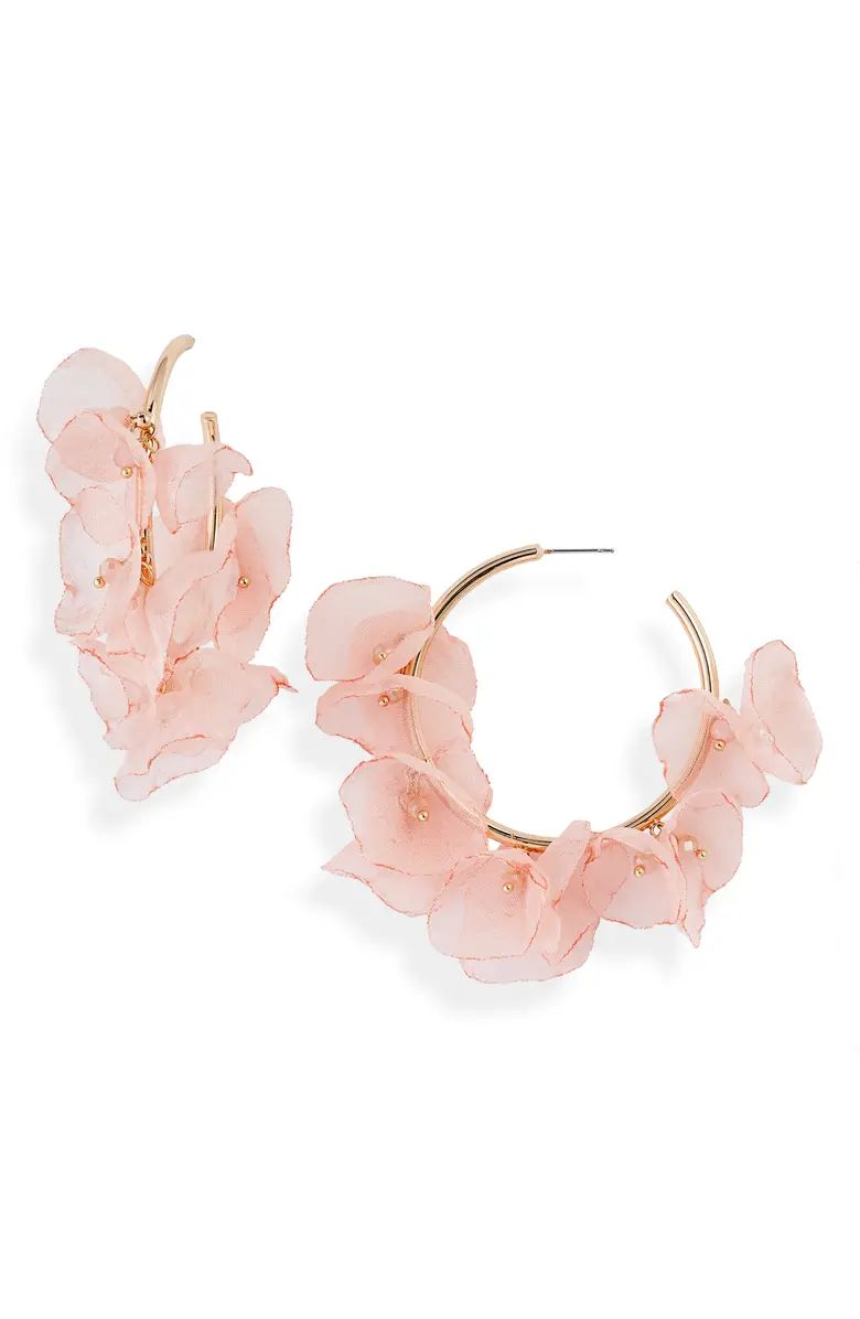 Stella + Ruby Stella & Ruby Chiffon Petal Hoop Earrings | Nordstrom | Nordstrom