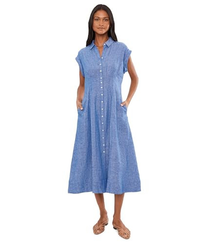 Lilly Pulitzer, Womens, Tonya Linen Midi Shirtdress, Starlight Navy X Resort White, 6 | Amazon (US)