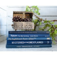 Blue Coffee Table Books, Large Book Stack in Beautiful Shades Of Dark Or Navy Blue, Home Staging Interior Decorator Bookshelf Styling | Etsy (US)