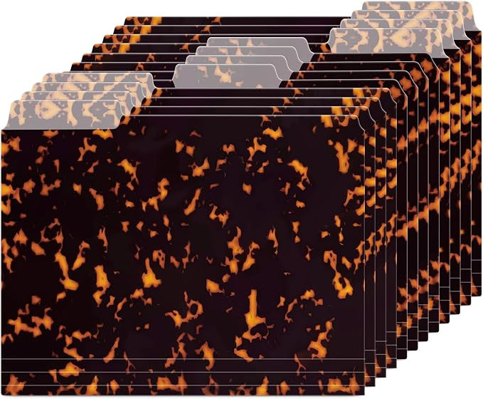 Dispowreath 12 Pack 11.75 x 9.25 Inches Tortoise Shell File Folders Organizer for Filing Organiza... | Amazon (US)