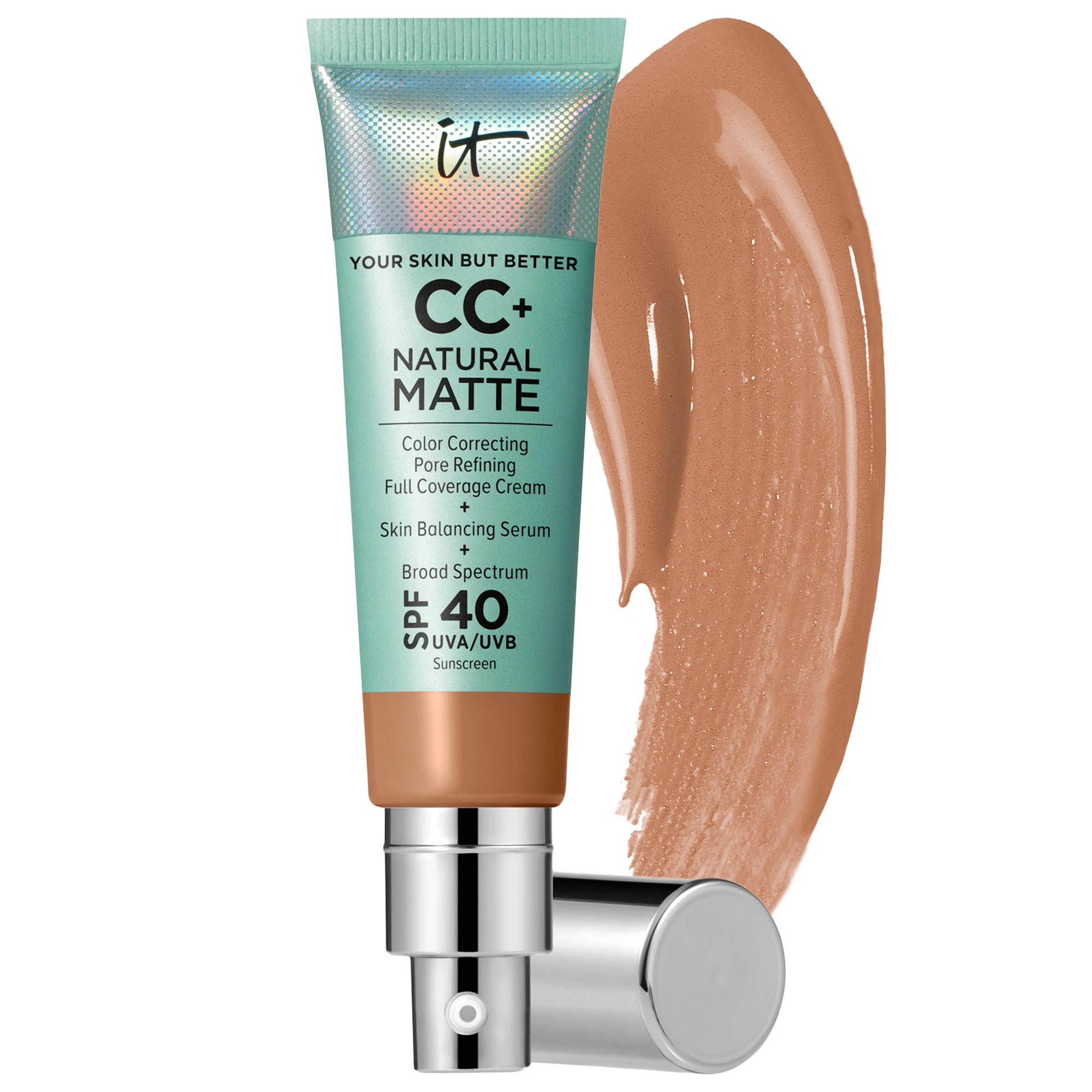 IT Cosmetics CC+ Cream Natural Matte Foundation with SPF 40 Tan Rich 1.08 oz / 32 mL | Sephora (US)