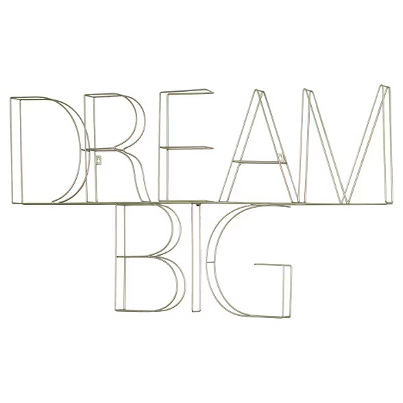 39"x25" Dream Big Wire Wall Decor Silver - Pillowfort™ | Target