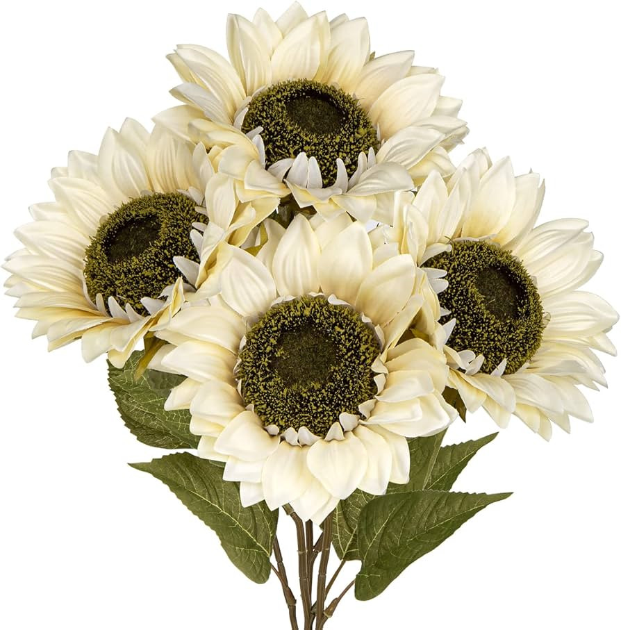 Large Silk Sunflowers Artificial Flowers 25" Long Stem Tall Artificial Sunflower 4PCS Fake Sun Fl... | Amazon (US)