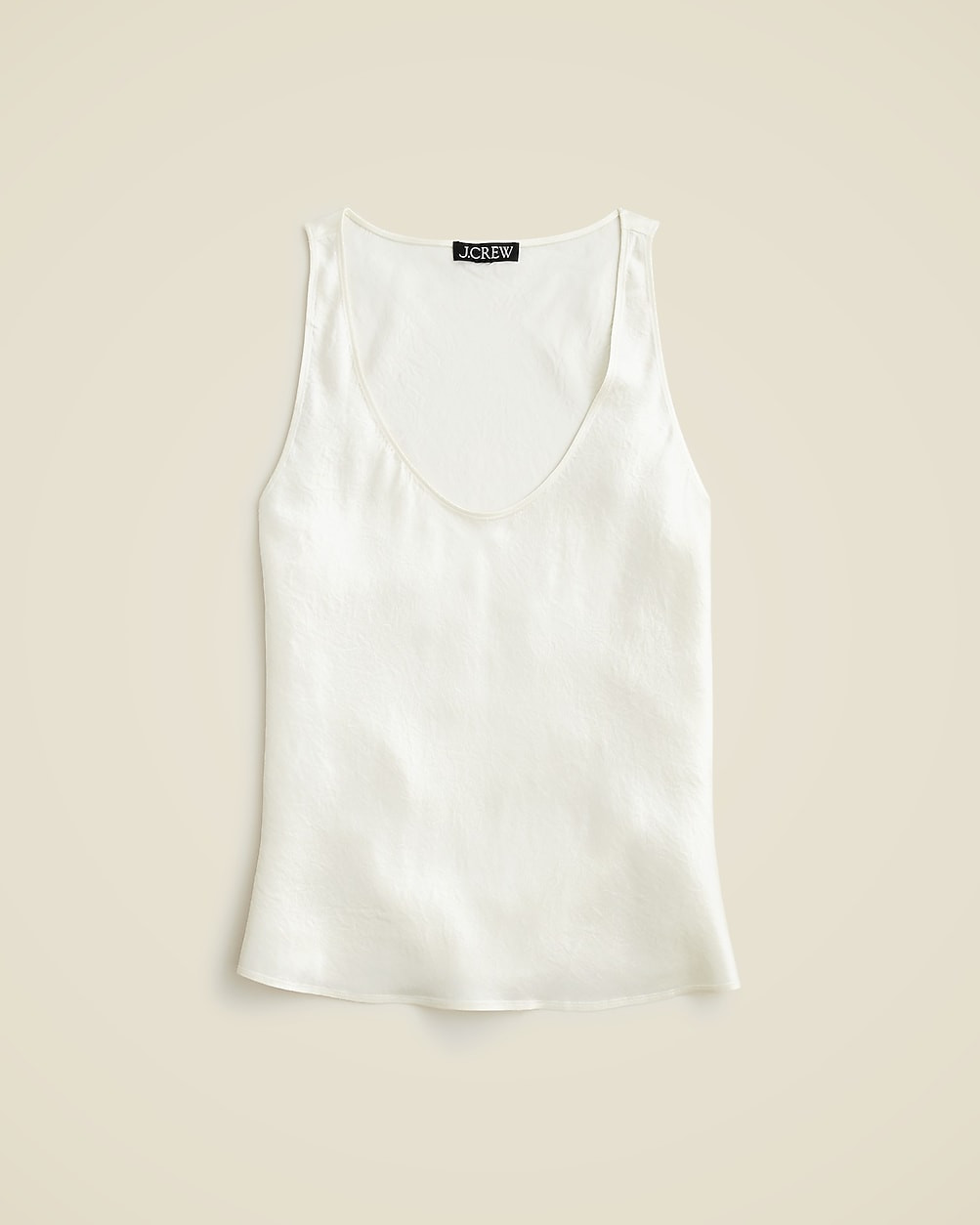 Scoopneck tank top in textured satin | J. Crew US