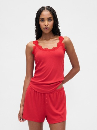 Mini Rib Lace PJ Tank Top | Gap (US)