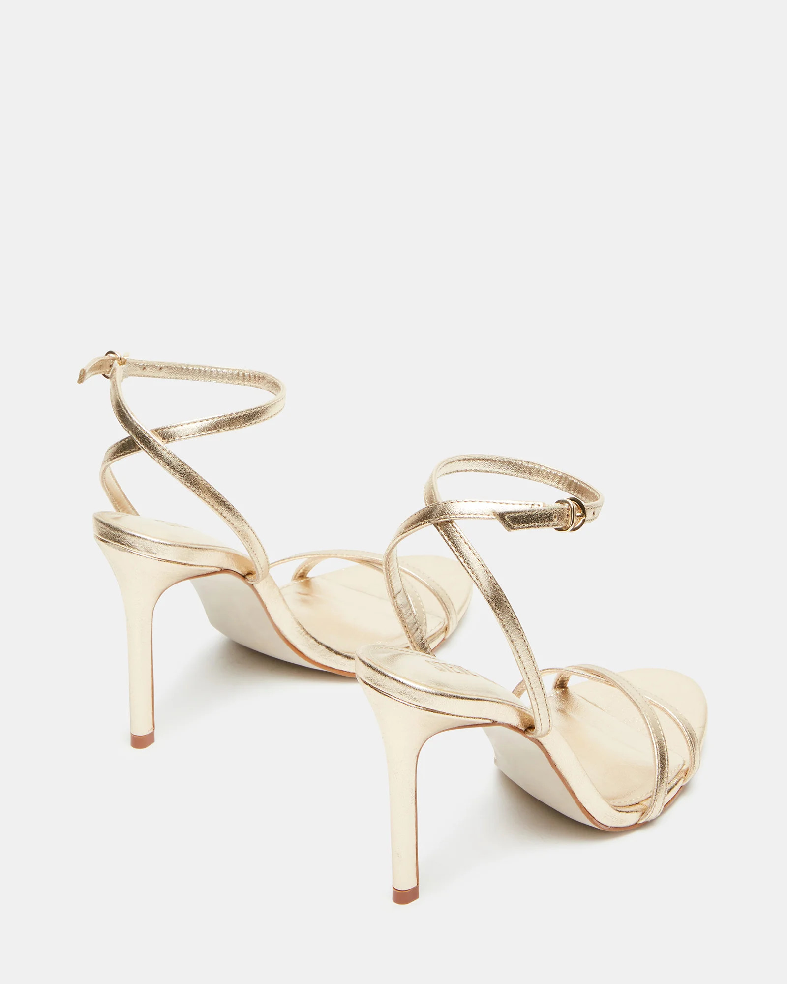 JYPSEY Gold Leather Strappy Stiletto Women's Heel | Steve Madden (US)