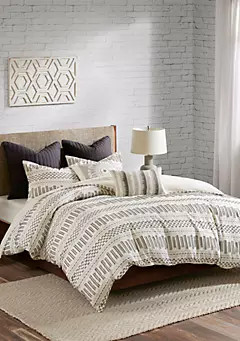 INK + IVY 100% Cotton Rhea Ultra Soft Jacquard Duvet Cover Set | Belk