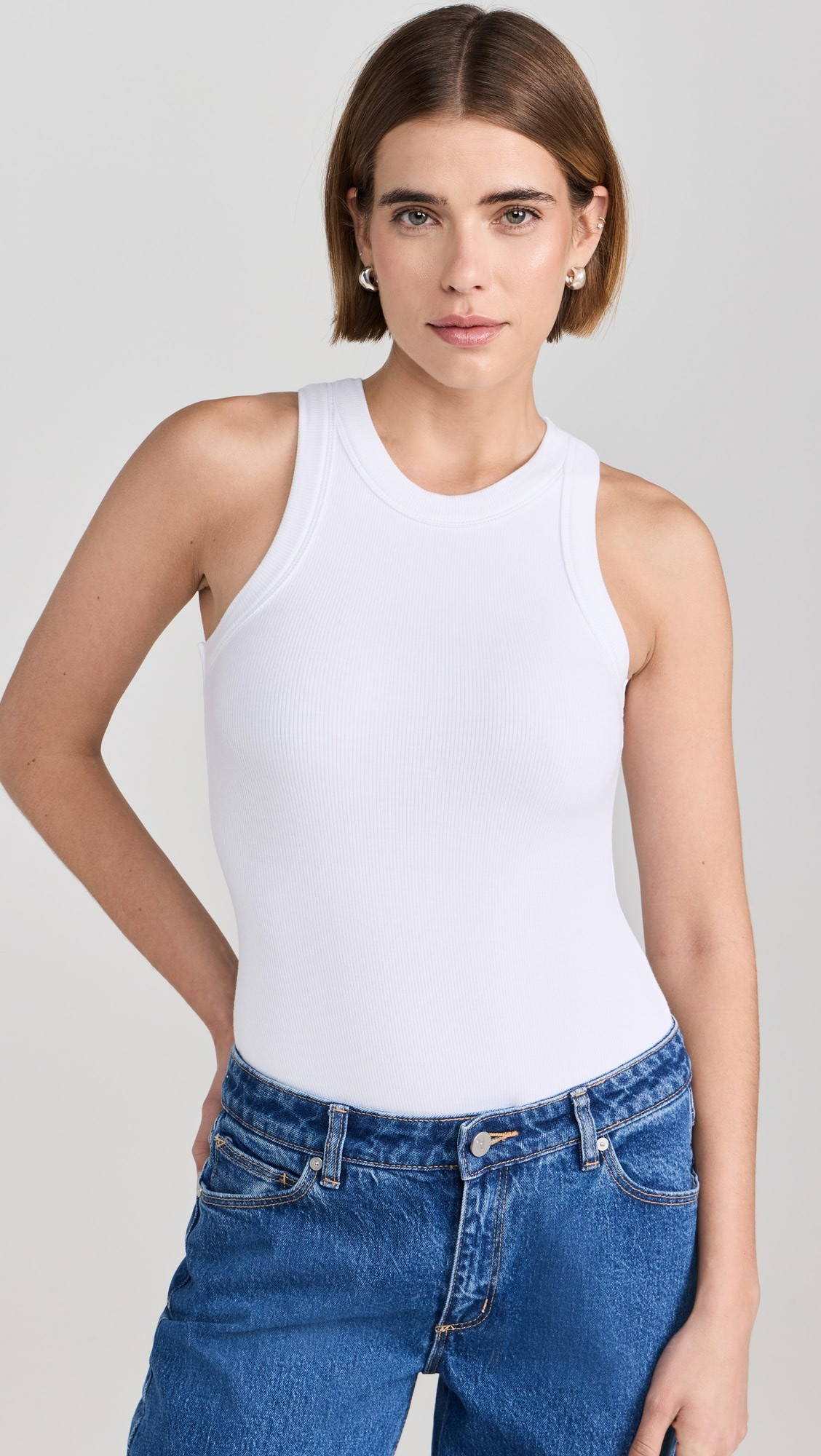 Ambitionist Ali Ribbed Racer Tank Thong Bodysuit | Shopbop | Shopbop