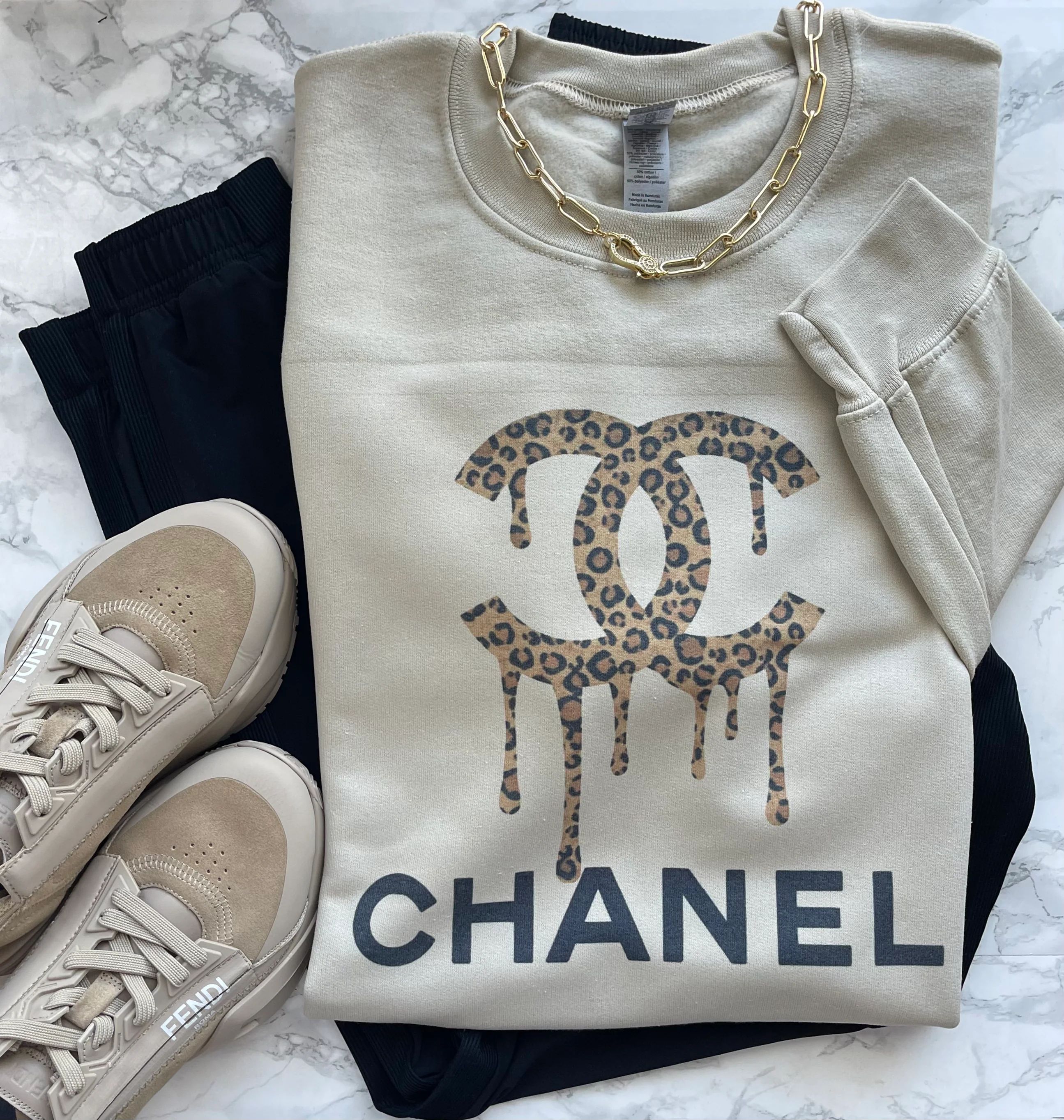 Leo drip Tan sweatshirt | Sweet Sparkle by GG 