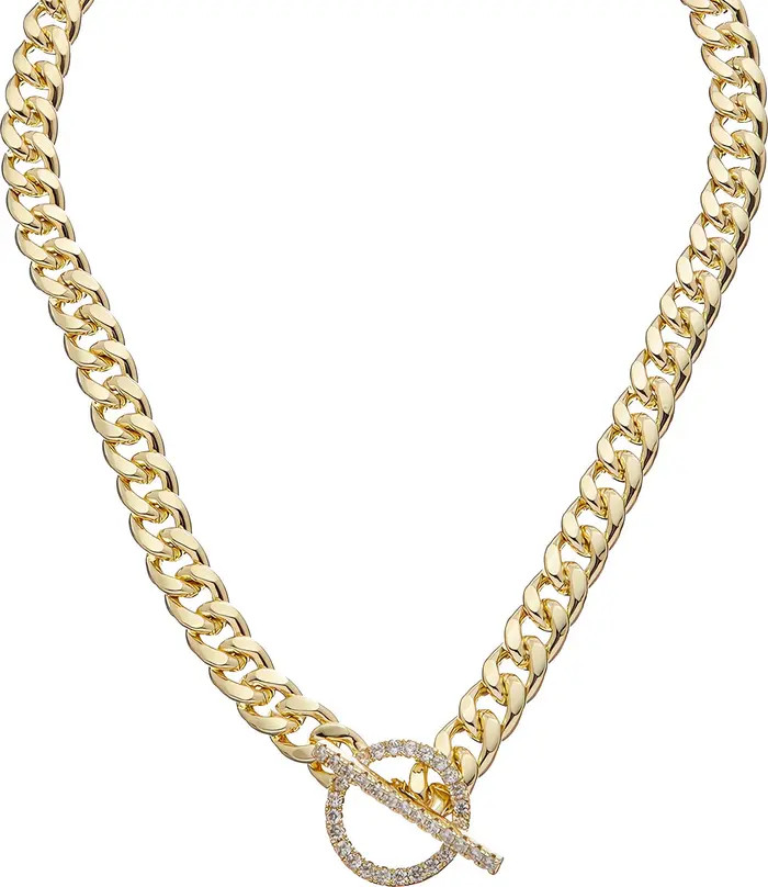 Juvell Cubic Zirconia Toggle Curb Chain Necklace | Nordstromrack | Nordstrom Rack