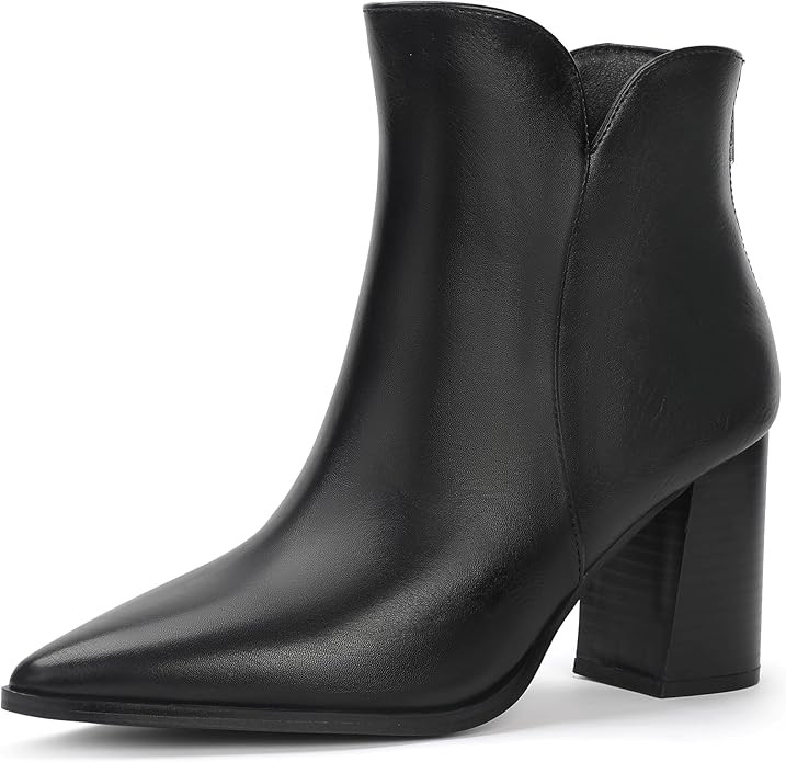 IDIFU IN3 Ankle Boots for Women Chunky Block Short Heel Boot Comfortable Classic Pointed Toe Dres... | Amazon (US)