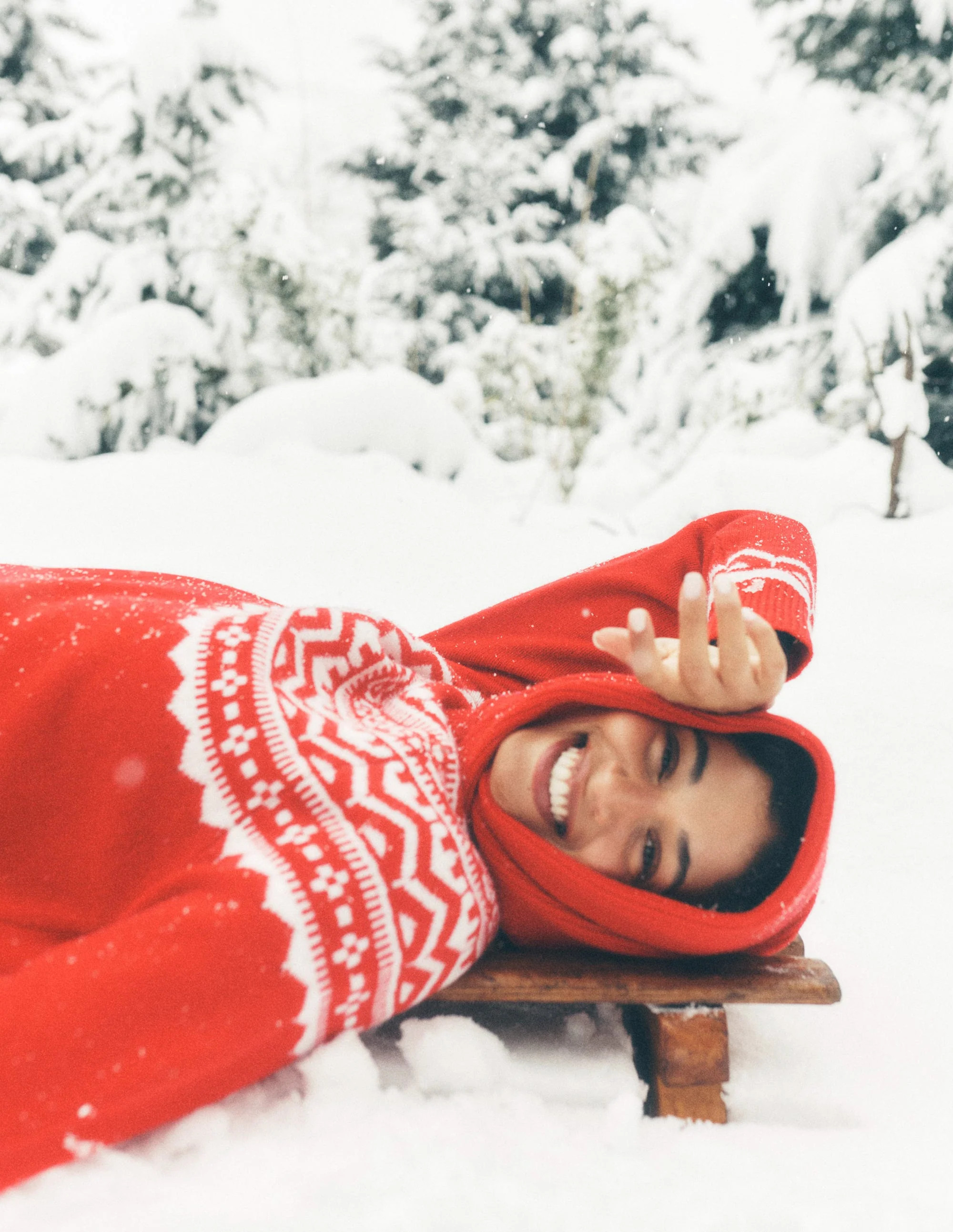 Marion Merino Rib Neck Sweater-Poppy Red Fair Isle | Boden (US)