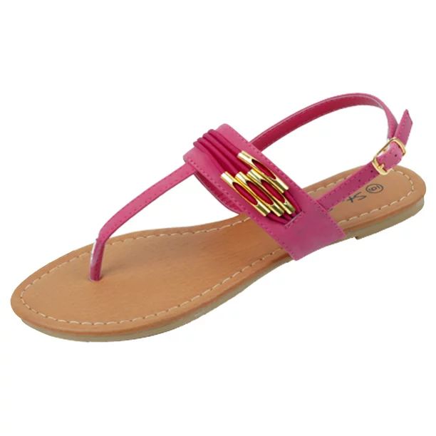New Starbay Brand Women's T-Strap Fuchsia Flats Sandals Size 10 - Walmart.com | Walmart (US)