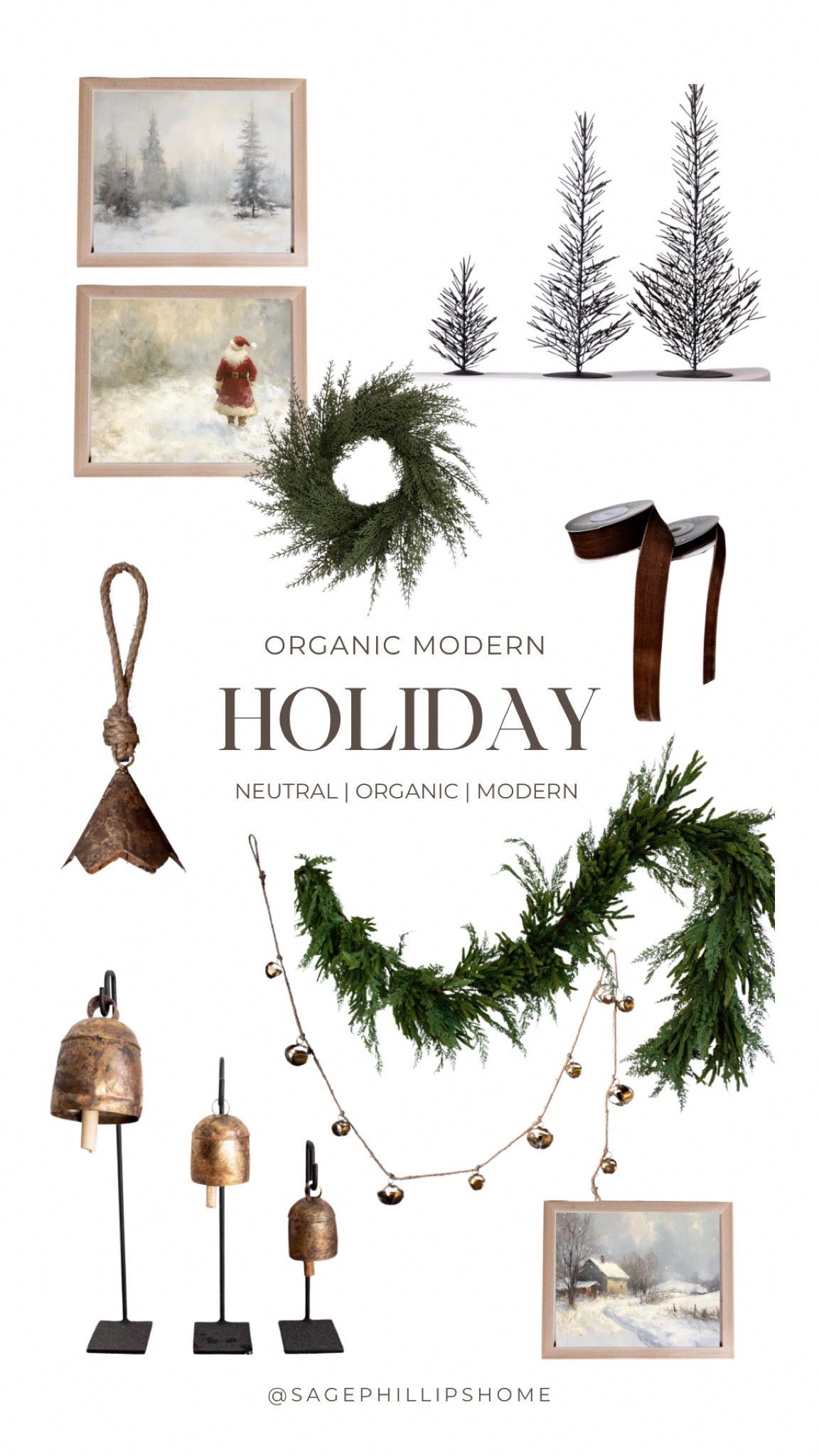 Loving everything about this organic modern holiday look! I just ordered the vintage bell stands, and the scalloped bell is so cute! The wood-framed art is the perfect addition to any neutral and cozy décor this season. 

#LTKcanada #LTKsale #LTKautumn