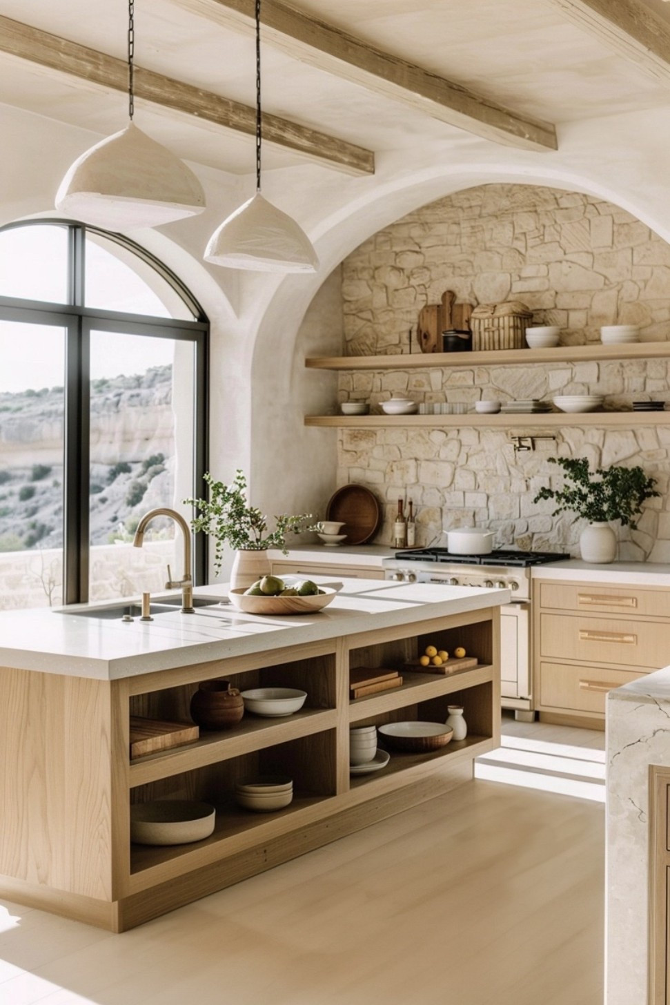 |Modern European kitchen| soft whites, rough stone & warm wood cabinetry 🤍

#LTKSaleAlert #LTKHome