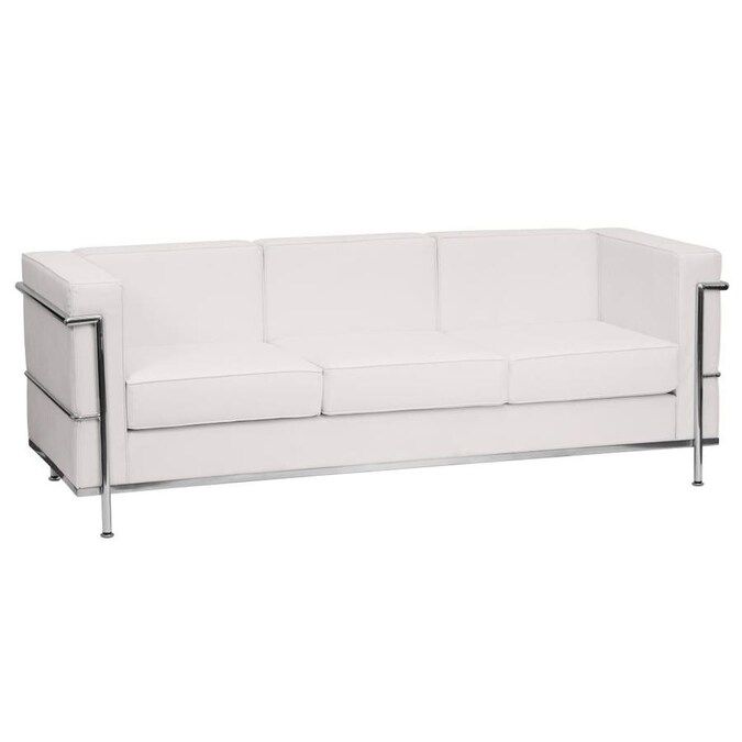 Flash Furniture Hercules Regal Series Contemporary Melrose White LeatherSoft Sofa with Encasing ... | Lowe's