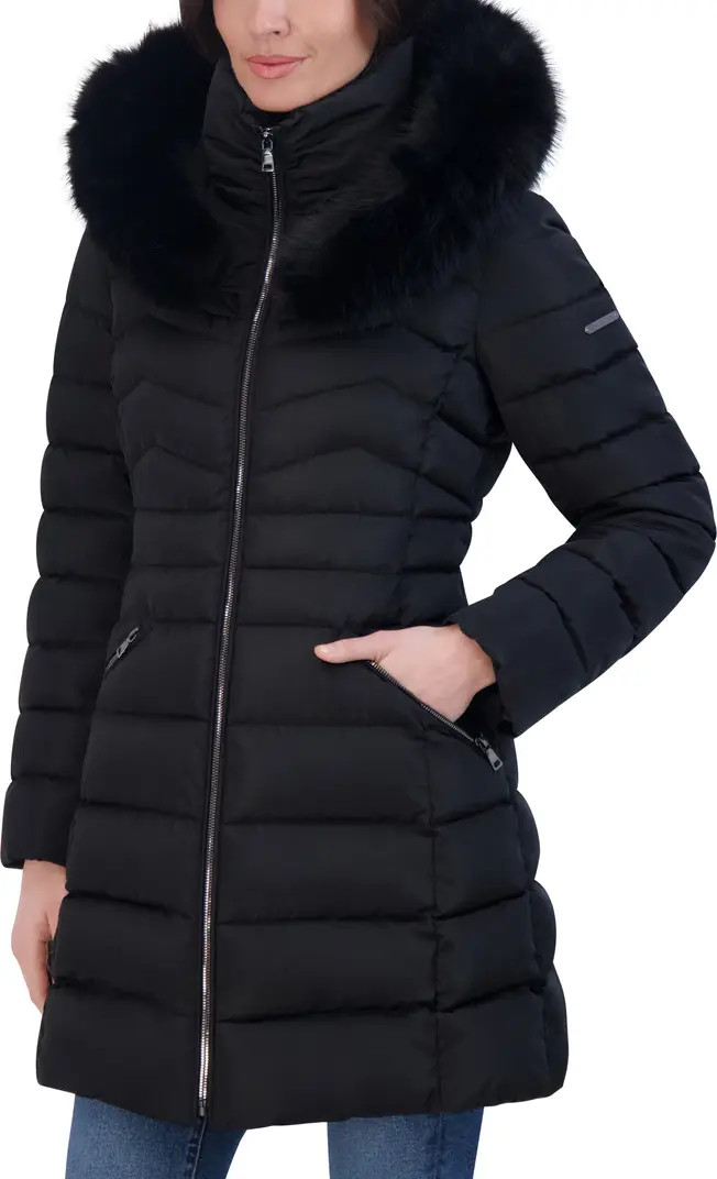 Faux Fur Trim Hooded Puffer Jacket | Nordstrom Rack