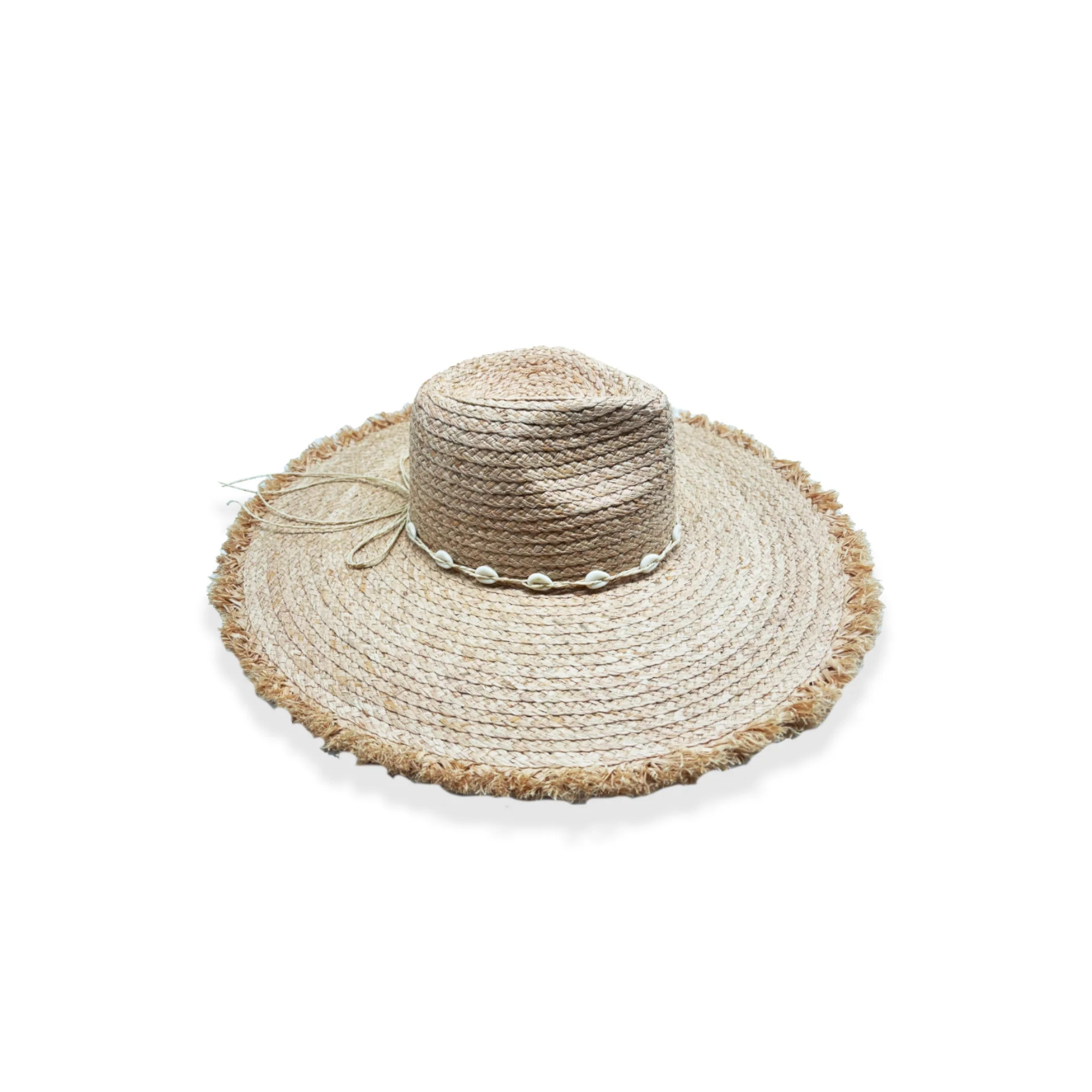 Time And Tru Women's Shell Fringe Straw Hat, OSFM, Natural | Walmart (US)