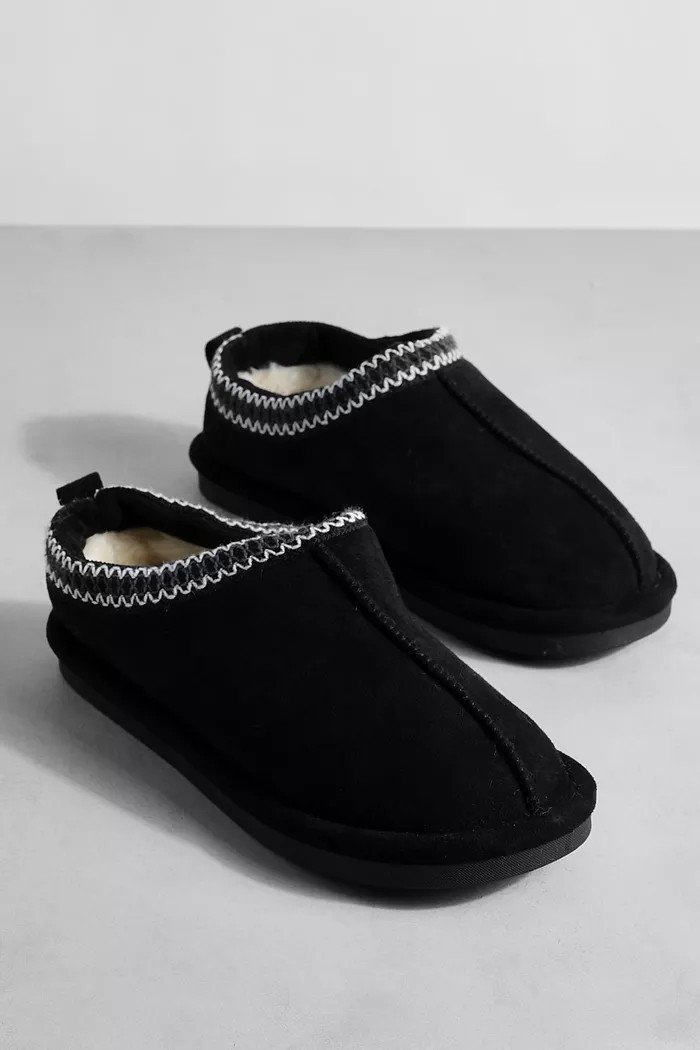 Embroidered Slip On Cosy Mules | Boohoo.com (UK & IE)