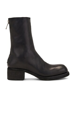 Guidi 9088 Square Toe Back-Zip Boot in Black - Black. Size 43 (also in 41, 42, 44). | FWRD 