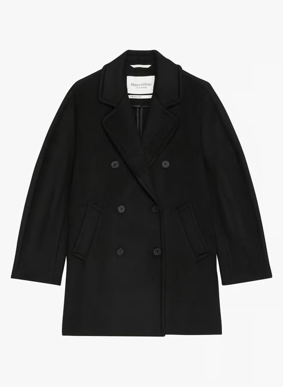 CABAN AMPLE EN LAINE MéLANGéE BLACK MARC O'POLO - FEMME | Place des Tendances | Place des tendances (FR)