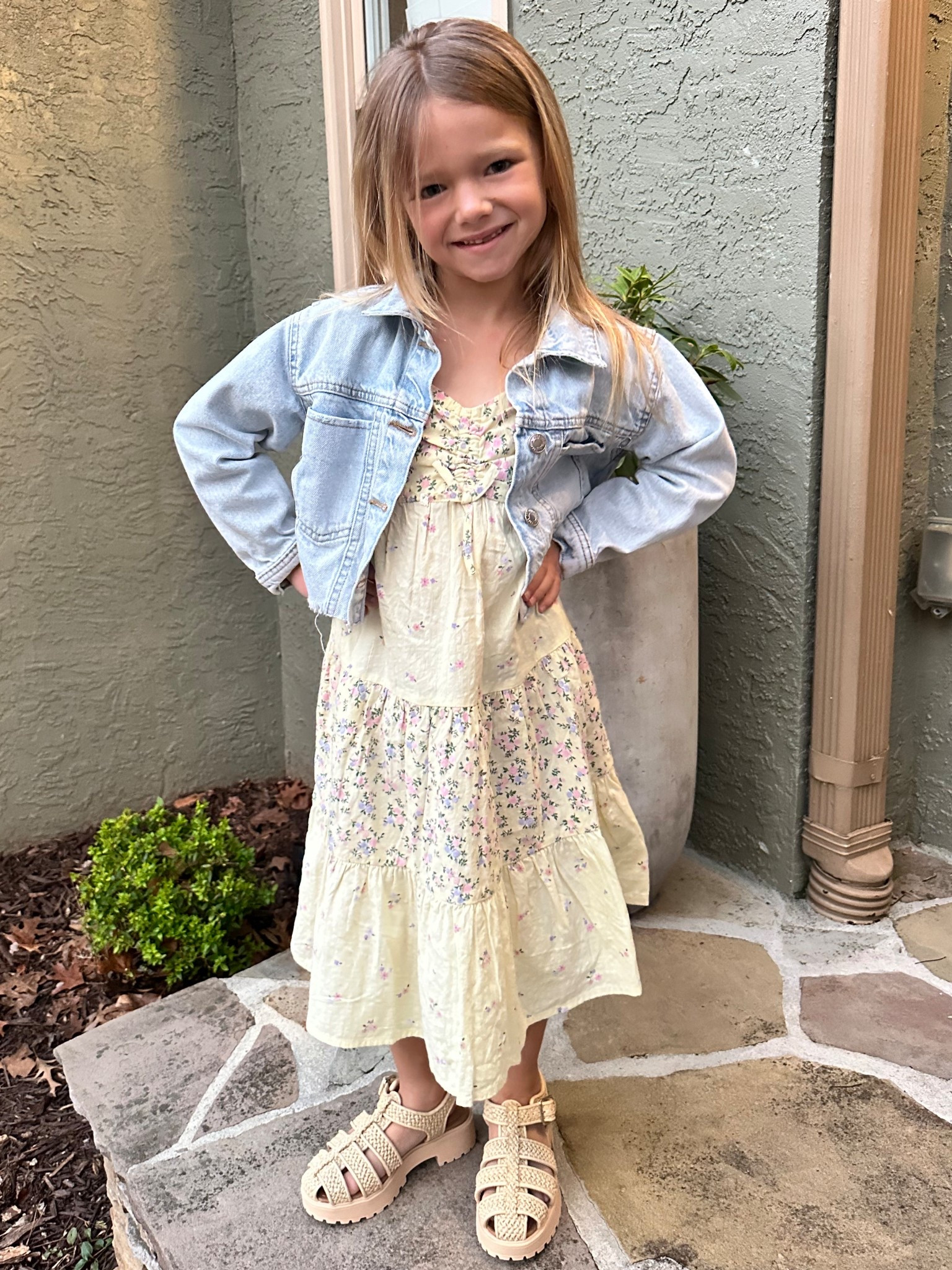 Spring picture day!! Obsessed with this dress! We got an XS!! Also these sandals are so cute for special events! 

#LTKKids #LTKmomlife #LTKspring