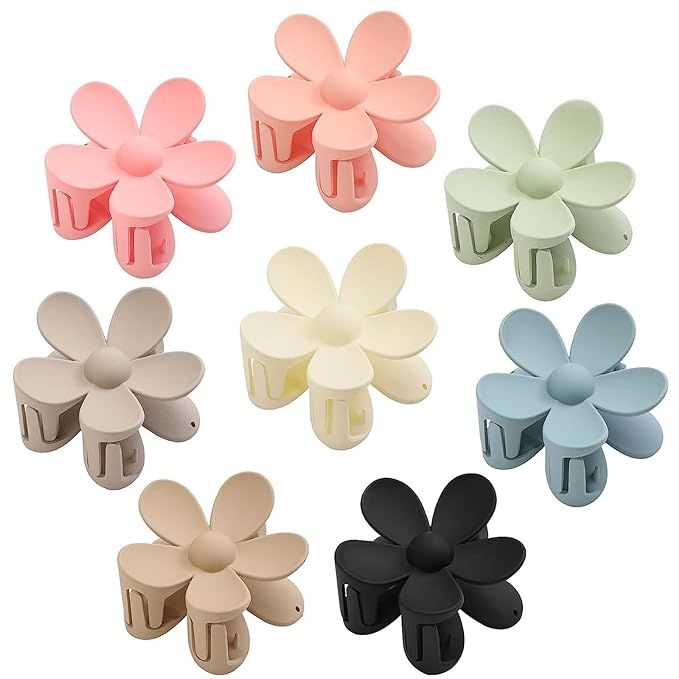 8PCS Flower Claw Clips, Hair Claw Clips for Thick Thin Hair, Matte Non Slip Flower Hair Clips, St... | Amazon (US)