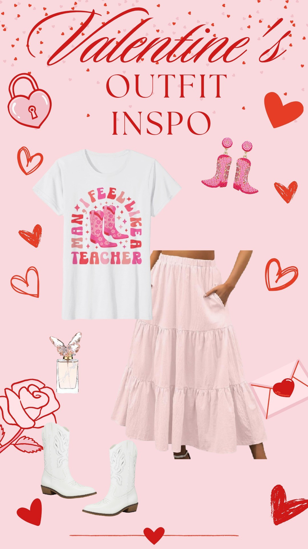 Valentine's Teacher Outfit Inspo 💕Teacher Fashion | Teacher Style  | Affordable Fashion | Midsize Style | Western Outfit | Cowboy Boots | Pink Outfit 🤠

#LTKSeasonal #LTKStyleTip #LTKShoeCrush