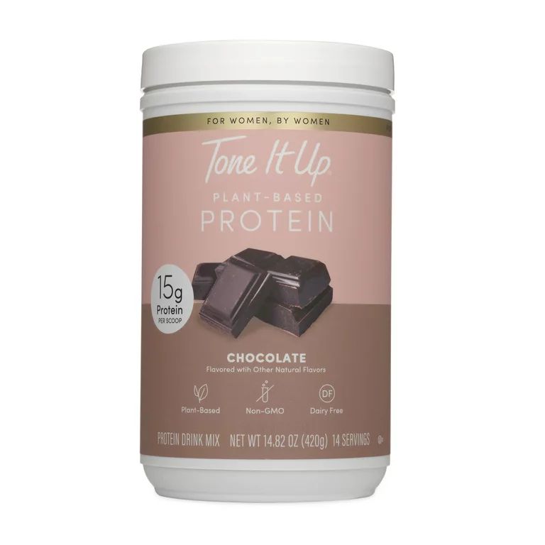 Tone It Up Plant Based Protein Powder, Chocolate, 15g Protein, 14 Servings - Walmart.com | Walmart (US)
