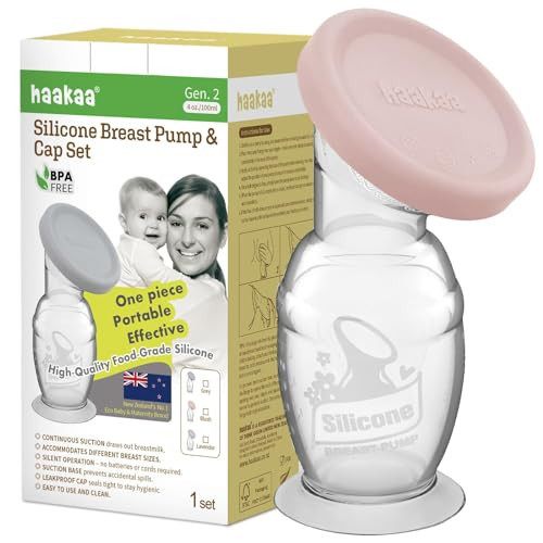 Haakaa Manual Breast Pump with Base 4 Fl Oz/100ml+Lid (Blush), Gen.2 | Amazon (US)