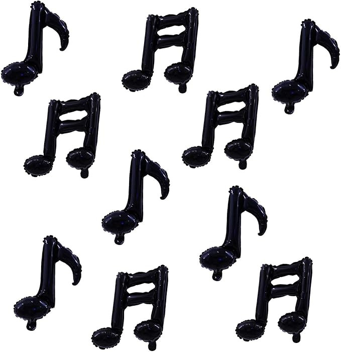 10 Pcs Music Note Black Balloon Mylar Balloons 17 Inch Happy Birthday Balloon Banner Music Balloo... | Amazon (US)