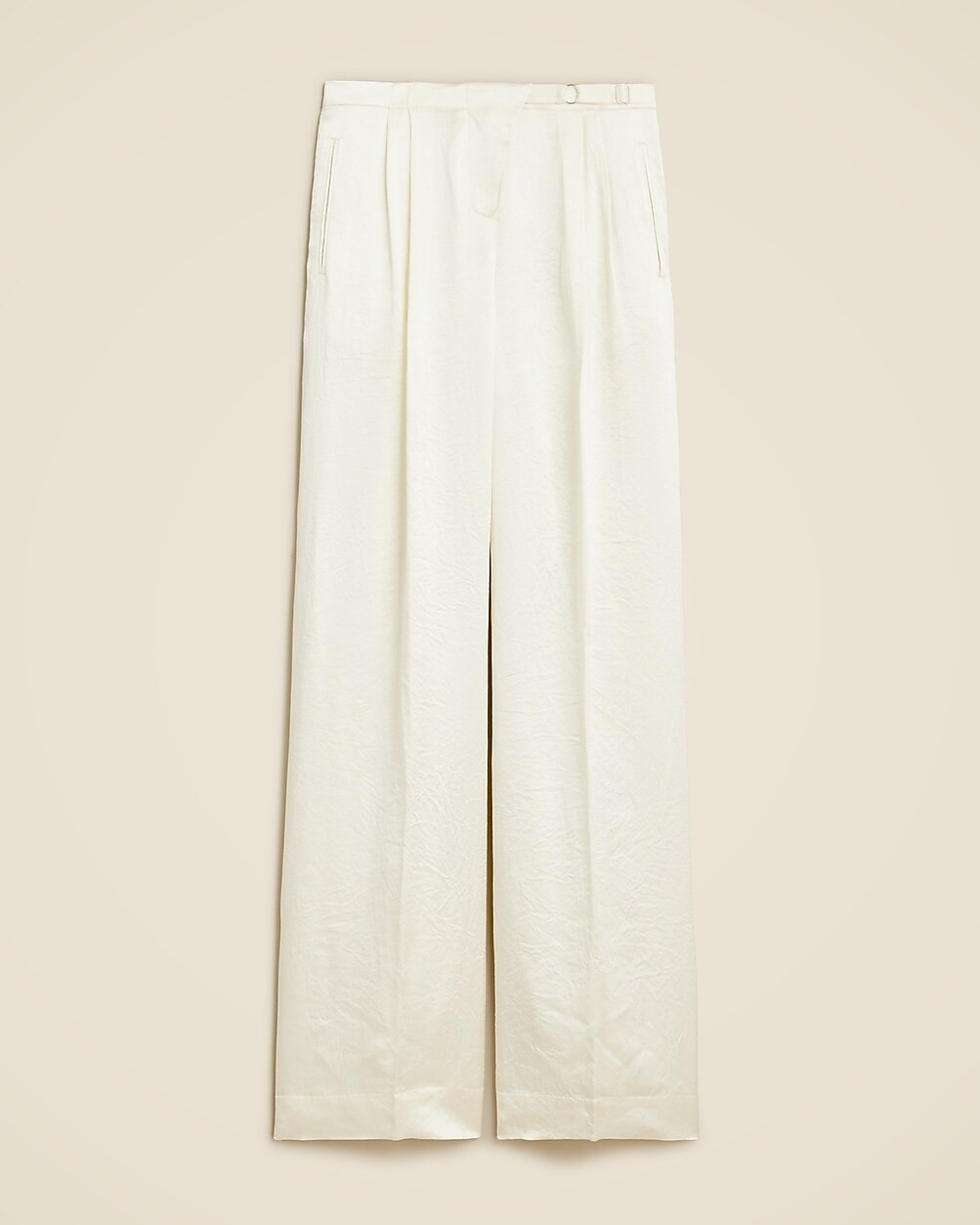 Anna October© X J.Crew wide-leg trouser in textured satin | J. Crew US