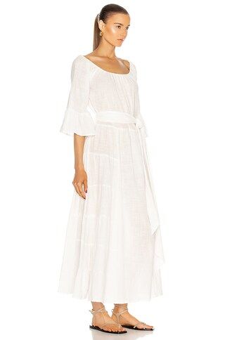 Natalie Martin Mesa Maxi Dress in White Cotton Gauze | FWRD | FWRD 