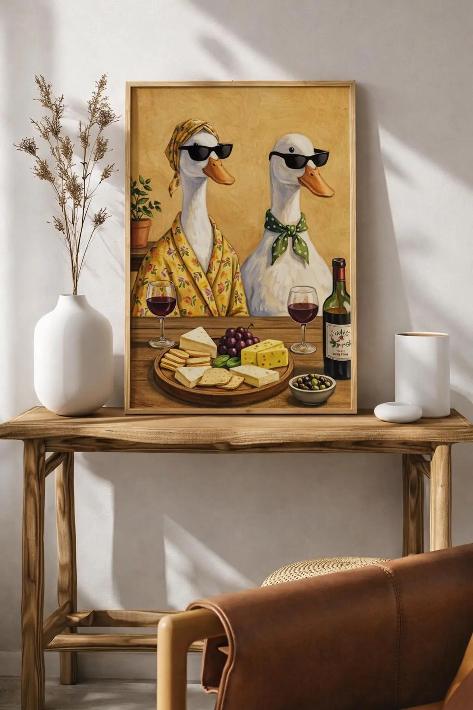Funny Duck Wine Art Print: Quirky Kitchen Decor (Digital Download) | Etsy (US)