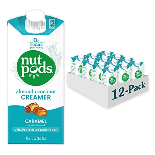 nutpods Caramel Coffee Creamer - Unsweetened Non Dairy Creamer Made from Almonds and Coconuts - Keto Creamer, Whole30, Gluten Free, Non-GMO, Vegan, Sugar Free, Kosher (12-Pack) | Amazon (US)