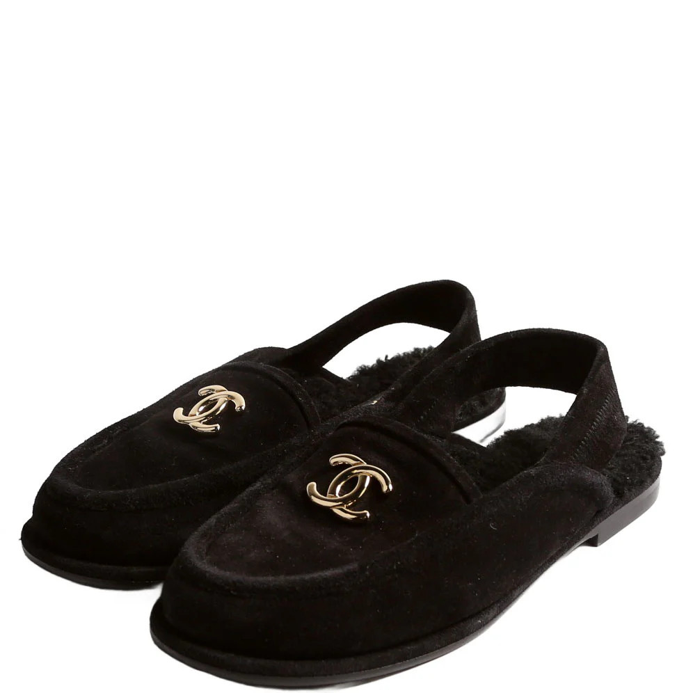 CC Slingback Loafers Size 36.5 Black | Keeks Designer Handbags