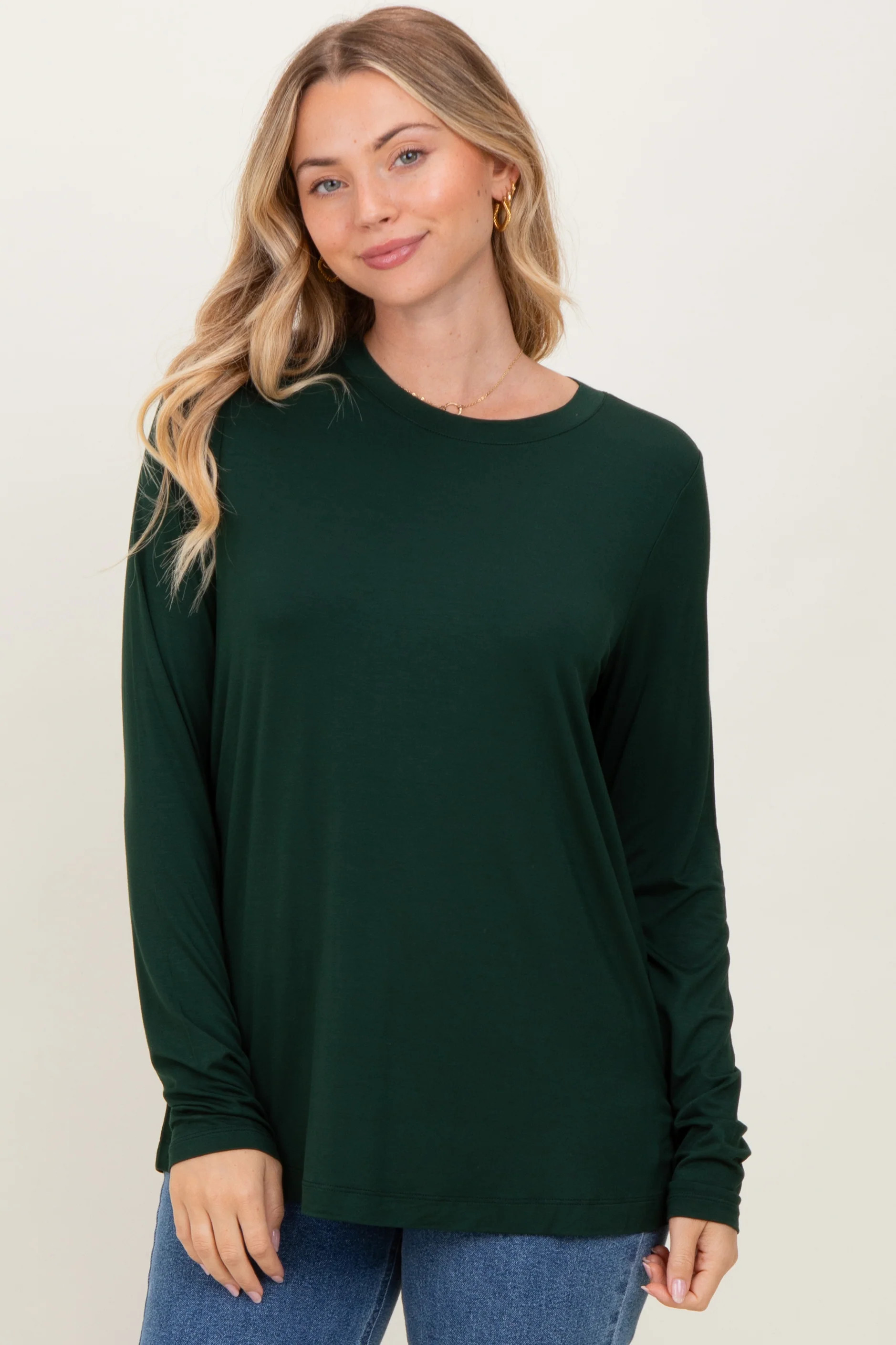 Forest Green Long Sleeve Top | PinkBlush Maternity