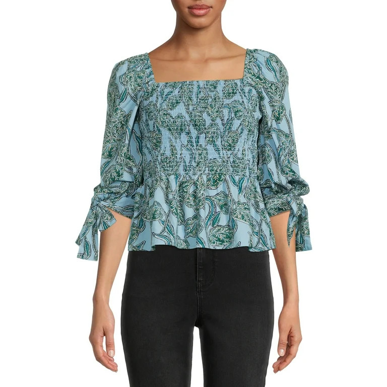 Time and Tru Women's Puff Sleeve Top - Walmart.com | Walmart (US)