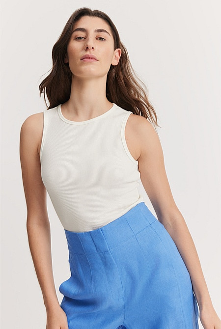 High Neck Rib Tank | Country Road (AU)