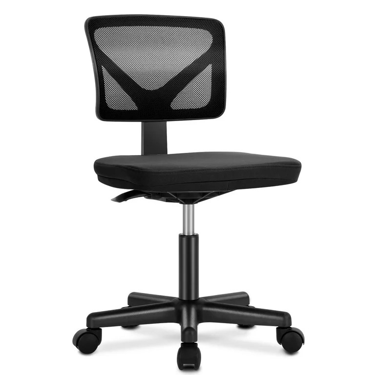 Home Office Desk Chair, Armless Mesh Computer Chair Small Space Swivel Adjustable Low Back Task C... | Walmart (US)