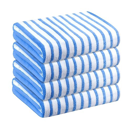 JML Microfiber Beach Towels, Large Bath Towel Set (6 Pack, 27" x 55") - Cabana Stripe - Quick Dry... | Amazon (US)